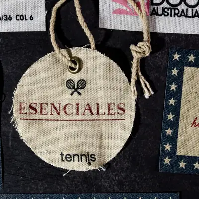 Etiqueta colgante con cordón